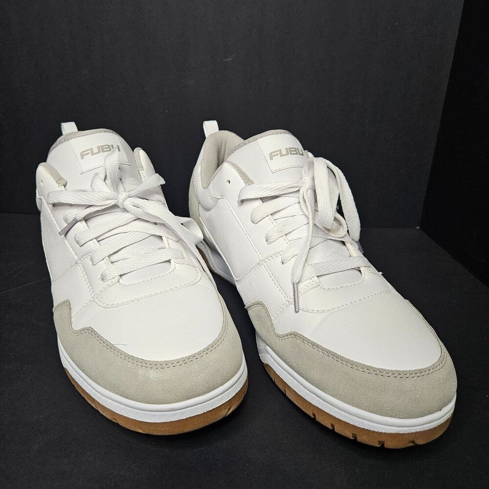 FUBU Men's White Lace-up Low Top Athletic Casual Comfort Sneakers Shoe Size 13